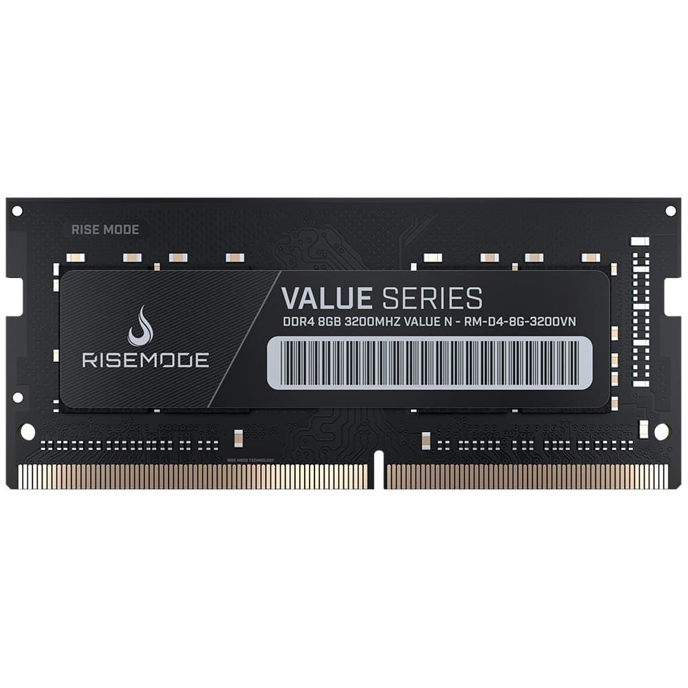 Memória para Notebook Rise Mode Value, 8GB, 3200MHz, DDR4, CL22, Preto - RM-D4-8G-3200VN