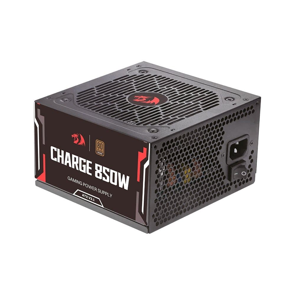 Fonte Gamer Redragon Charge, 850W, ATX, 80 Plus Bronze, Preto - FRC-850