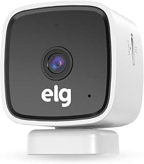 ELG, SHCI603, Câmera interna 1080P Full HD Inteligente Wi-Fi com Botão SOS, Áudio Bidirecional, Visão Noturna e Detecção de Movimentos, Branco