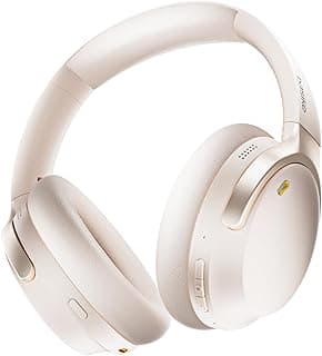 Basike Fone de Ouvido Bluetooth com Cancelamento de Ruído ANC, Áudio Hi-Fi, Bateria de Longa Duração 60h, Conforto Premium, Design Dobrável e Modo Transparente (Branco)