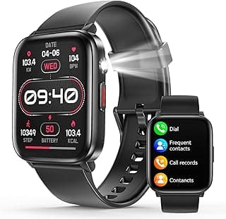 Smartwatch com Tela Sensível ao Toque 1,83", Bluetooth 5.2, Resistente à Água IP68, Bateria 240mAh, Preto